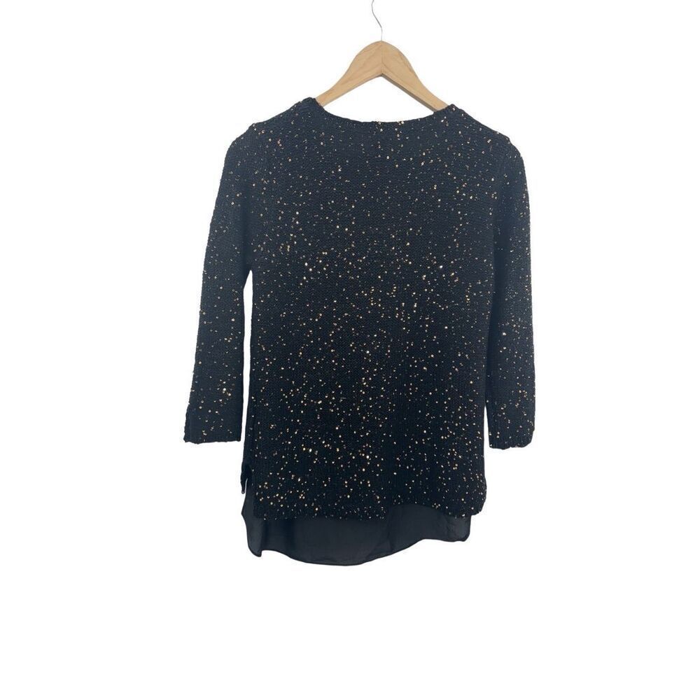 Cremix sparkling black sweater long sleeve size small